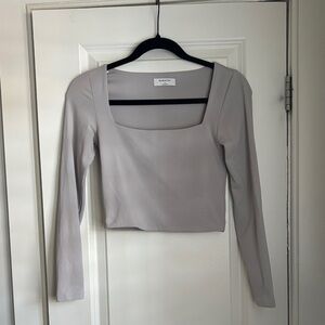 Babaton Grey Long Sleeve Contour Top